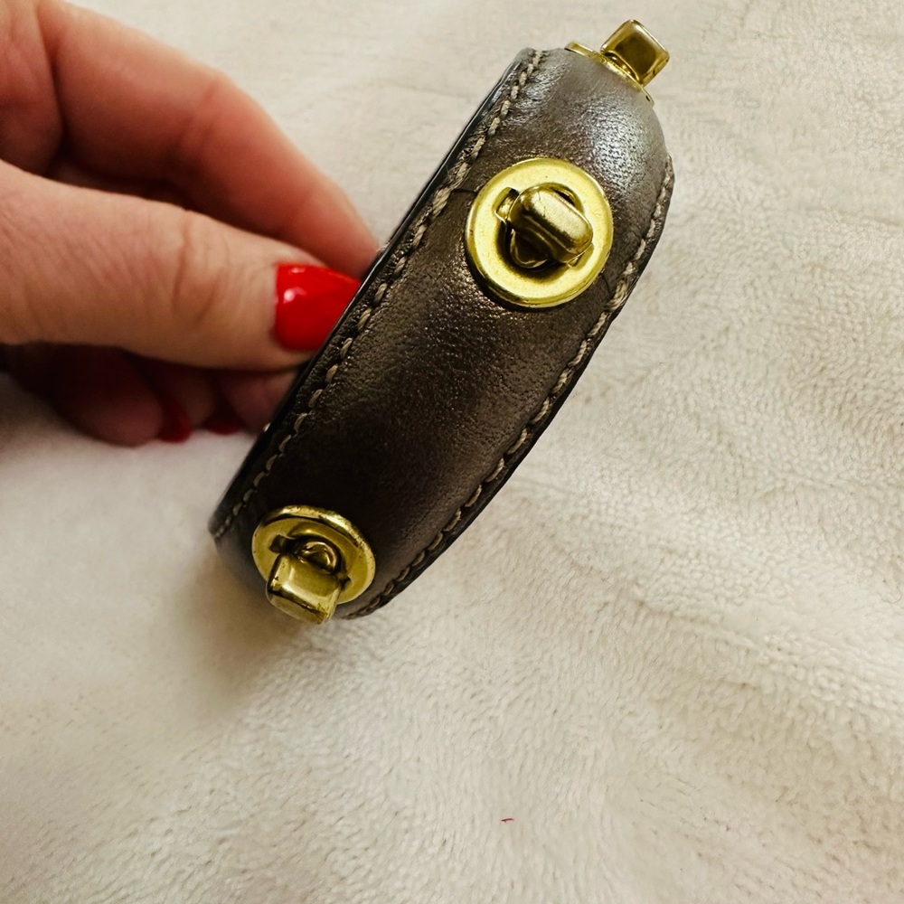 Gold and Brown Leather Bracelet